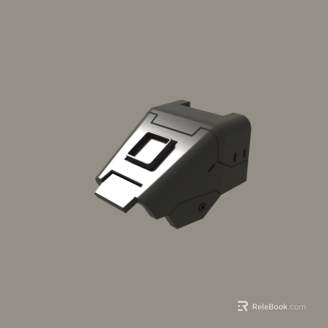 3D Model of Mechanical Component with Geometric Design and Gray Finish 3d model 