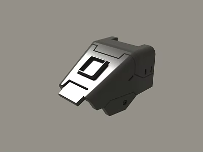 3D Model of Mechanical Component with Geometric Design and Gray Finish 3d model