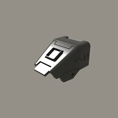 3D Model of Mechanical Component with Geometric Design and Gray Finish 3d model
