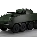 Green Military Wheeled Tank Armored Vehicle With Modern Turret Design