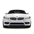 White BMW Z4 Convertible Sports Car With M Badge Black Top And Alloy Wheels