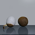 Fresh Taro Root Vegetable With Peeled White Flesh And Whole Brown Skin On Gray Surface