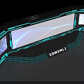 ZONZMLZ Stage with Large Screen Neon Blue Purple Wave Patterns and Futuristic Lighting