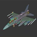 Gray Military Fighter Jet With Multiple Mounted Missiles And Cockpit Design