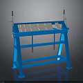 Sturdy Blue Industrial Manual Folding Machine With Metal Frame And Workbench