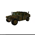 Military Humvee With Camouflage Paint And TP20 Marking Large OffRoad Tires And Military Design