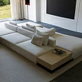 Modern Minimalist Beige Large Multi Person Sectional Sofa For Bright Spacious Contemporary Living Room