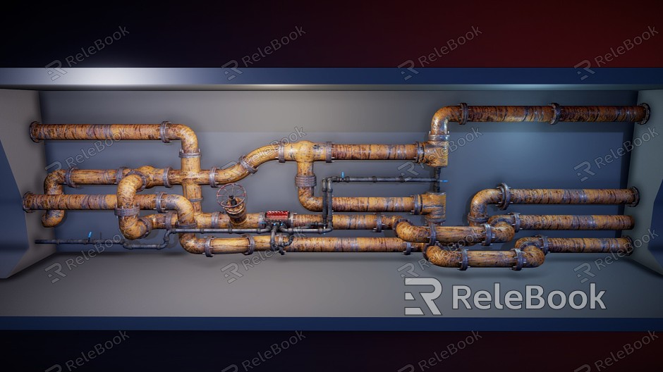 Modern pipe pipe on the wall model