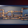 Modern pipe on the wall 3d model