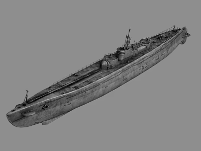 Vintage Military Submarine Weapon With Naval Warship Design And 3D Model Details 3d model