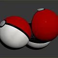 Poké Balls Display Open and Closed States with Red White Black Design and Buttons