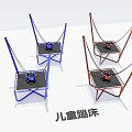 Kids Play Area Featuring Colorful Trampolines With Blue Red Frames And Safe Design