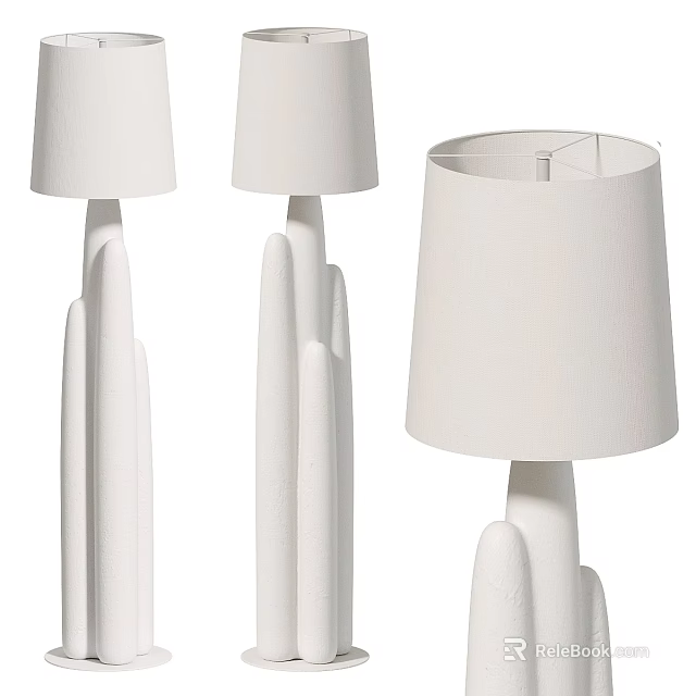 Modern Minimalist White Floor Lamps With Unique Structure 3d model