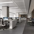 Bright Modern Public Office Space With Low Partitions Ergonomic Chairs Desks And Computers