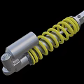 Industrial Shock Absorber Equipment With Yellow Spring And Metal Components
