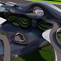 Modern Garden Landscape Design With Curved Walkways Water Features And Layered Greenery