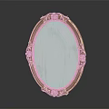 Golden Oval Decorative Mirror With Intricate Carvings For Home Living Space