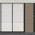 Modern Glass Partition With Blinds And Wooden Wall Design For Office