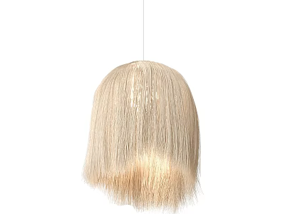 Elegant Modern Beige Tassel Woven Chandelier With Minimalist Design For Interior Lighting 3d model