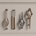 Metal door handle profiled door handle combination 3d model