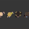 Pixelated Humanoid Characters Standing Together In Colorful Outfits And Sneakers
