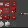 Minotli Red Fire Safety Equipment With Alarm Buttons Detectors And Sirens
