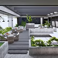 Serene Roof Garden With Lush Greenery Outdoor Seating And Wooden Deck