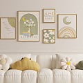 Nordic Decorative Painting Painting Cream Style Painting Sofa Simple 3d model