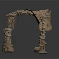 Scenic Decorative Stone Rock Arch Structure With Stalactites And Stalagmites Details