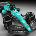 Teal Cognizant Race Car With Aerodynamic Design Large Wheels And Aromco Logos