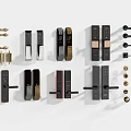 Door lock combination intelligent door handle lock universal handle 3d model