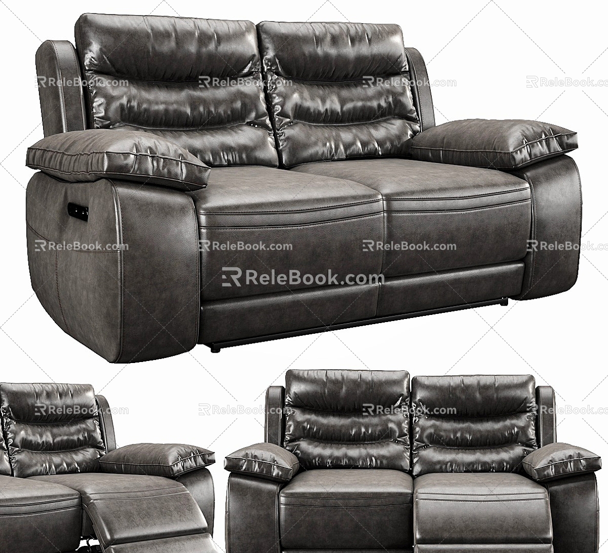 Casual Sofa Casual Sofa Double Sofa Living Room Sofa Home Furniture Leather Sofa Leather Leather 3d model