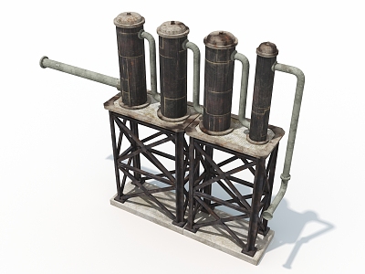 steam irrigation tower boiler industrial equipment retro machine 3d model