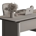 Modern Desk and Chair Combination Office Desk Open Shared Desk 3d model
