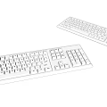 Modern Computer Keyboard White Mechanical Keyboard Combination White Computer Keyboard Computer Peripherals 3d model