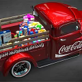 Red Vintage Truck With Coca-Cola Logo And Classic Shiny Exterior Design