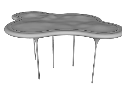 Modern Pergola Structure with Irregular Curved Top and Slender Support Pillars 3d model