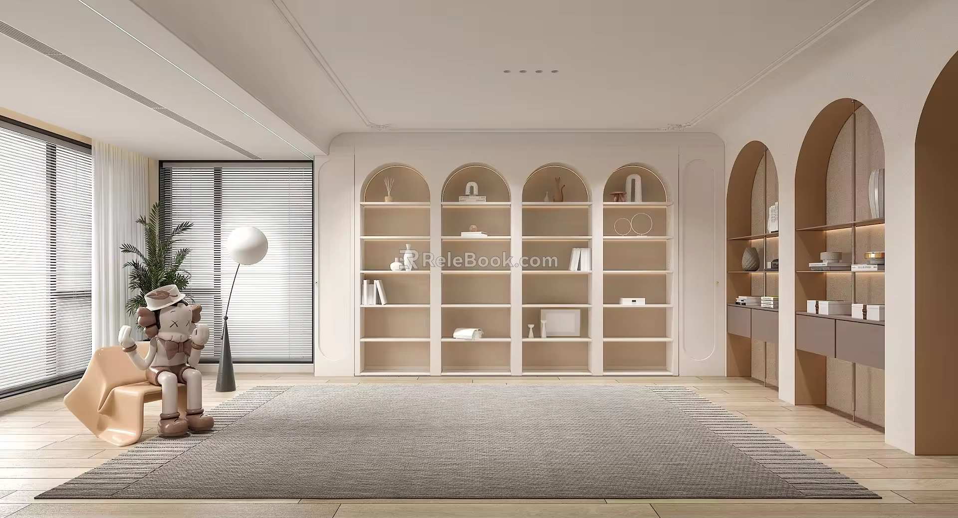 Modern bookcase type bookcase 3d model