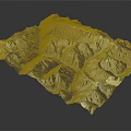Detailed 3D Mountainous Terrain Model With Valleys Rivers And Elevation Features