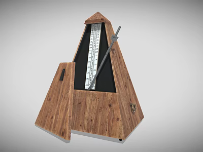 Wooden Metronome Musical Instrument Accessory With Classic Design And Tempo Indicator 3d model