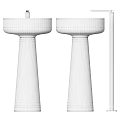 Multiple Modern Washbasins In Various Colors With Marble Texture And Pedestal Stands