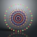 Colorful Mandala Art Design Featuring Symmetrical Radial Patterns And Floral Decorations