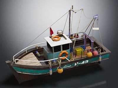 modern ship fishing boat model