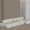 Modern Simple Multi-person Sofa Tofu Block Sofa Corner Sofa Living Room Sofa Module Sofa 3d model
