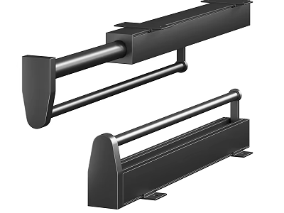 Black Metal Clothes Hanger Two Part Modern Design Durable Structure For Wardrobe 3d model
