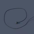 Simple Black Cable With Small Metallic Component Isolated On Gray Background 3d model