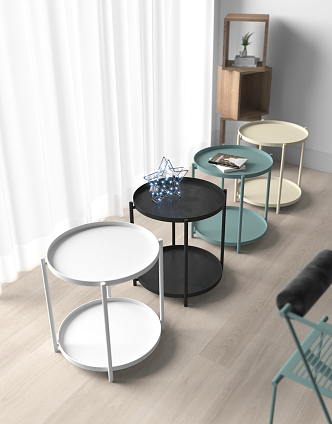 Modern Round Table and Chair 3d model