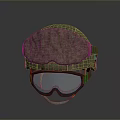 Stylish Green Patterned Hat With Clear Lens Goggles For Daily Life Accessories