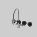 Stylish Golden Kitchen Faucet Featuring Black Flexible Hose And Double Handles