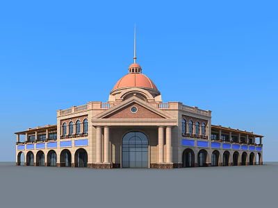European-style Club Building Club 3d model